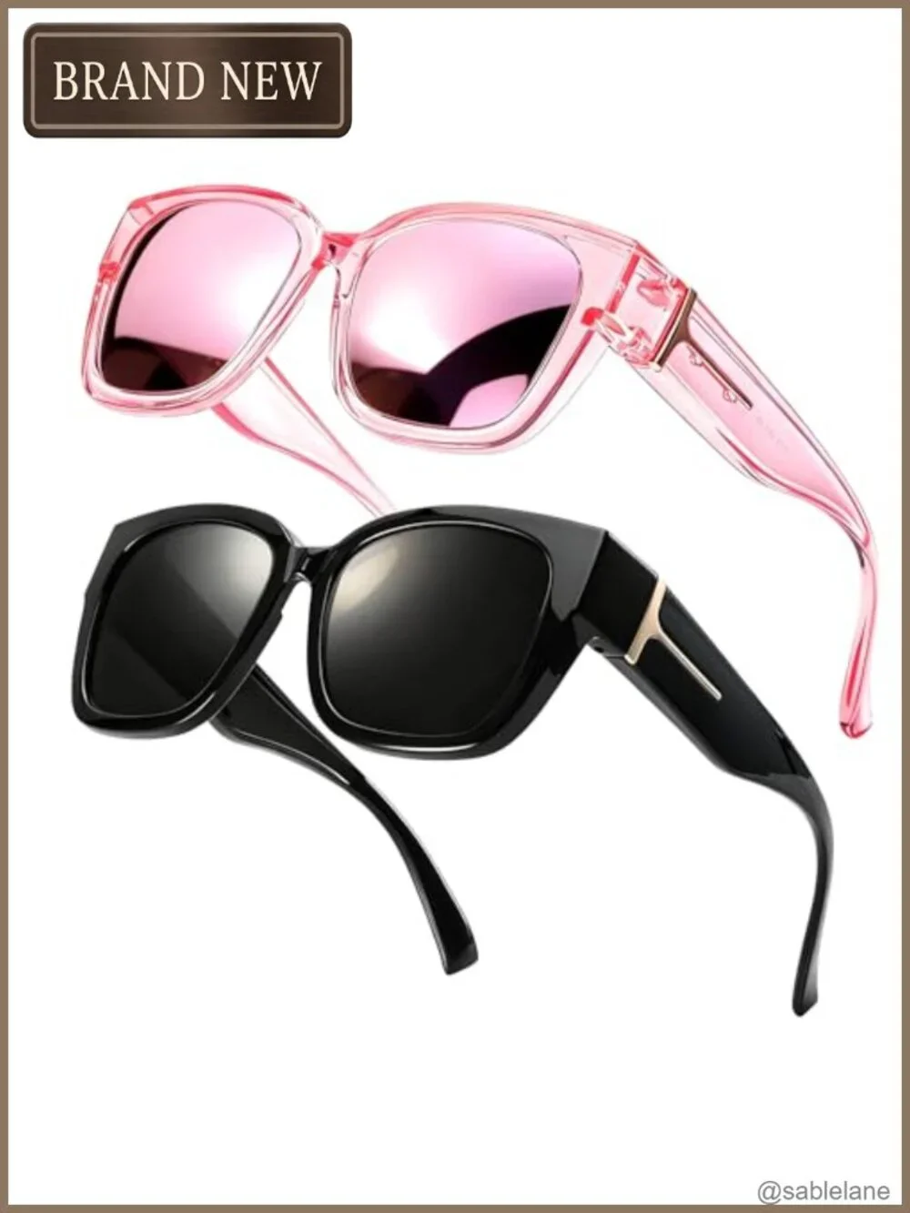 Polarized Fit Over Sunglasses for Women Square Oversized UV400 TR90